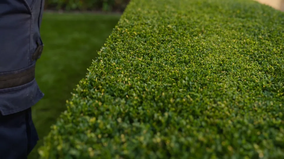 A box hedge cut square